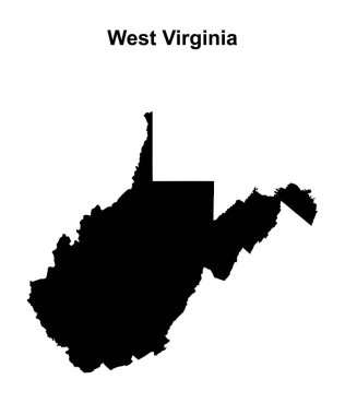 Batı Virginia anahat harita