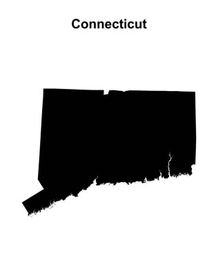 Connecticut eyaleti boş ana hat haritası