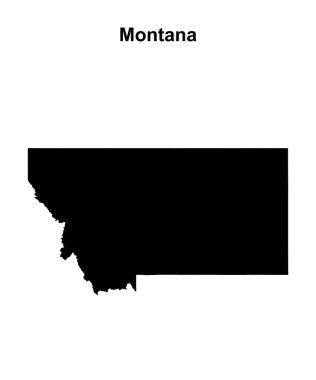 Montana eyaleti boş ana hat haritası