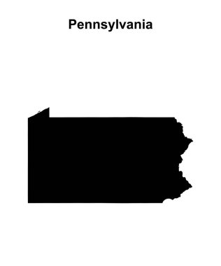 Pennsylvania eyaletinin boş dış hat haritası