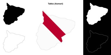 Takko (Aomori) outline map set clipart