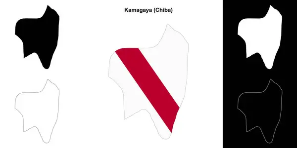 stock vector Kamagaya (Chiba) outline map set