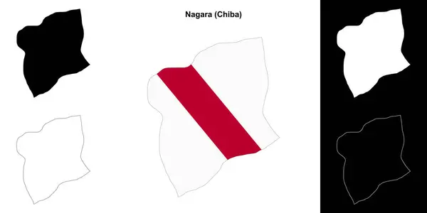 stock vector Nagara (Chiba) outline map set