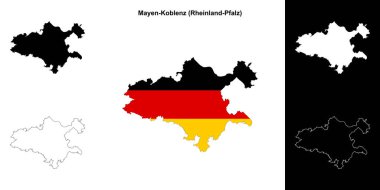 Mayen-Koblenz (Rheinland-Pfalz) boş ana hat haritası seti