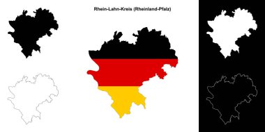 Rhein-Lahn-Kreis (Rheinland-Pfalz) boş ana hat haritası seti