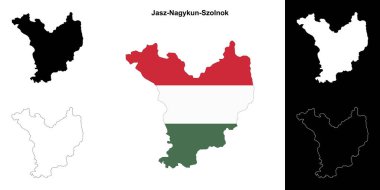 Jasz-Nagykun-Szolnok ilçe haritası seti