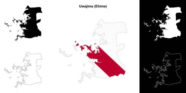 Uwajima (Ehime) ana hat haritası seti