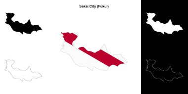 Sakai Şehri (Fukui) ana hat haritası seti