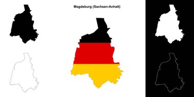 Magdeburg (Sachsen-Anhalt) boş ana hat haritası seti