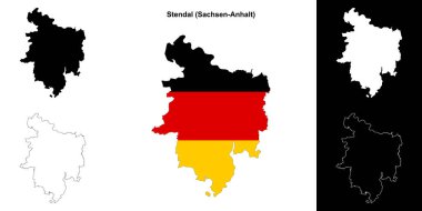 Stendal (Sachsen-Anhalt) boş çizgi haritası ayarlandı