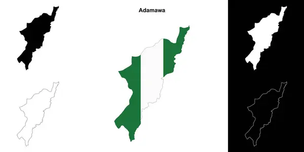 stock vector Adamawa state outline map set