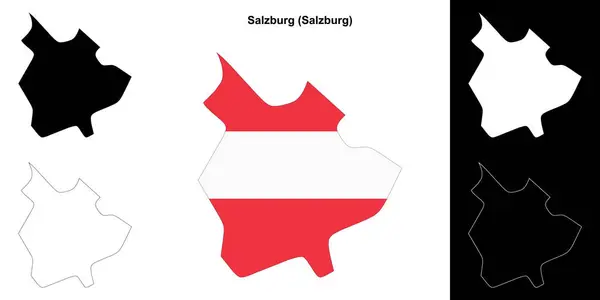 Stock vector Salzburg blank outline map set