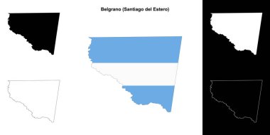 Belgrano department (Santiago del Estero) outline map set clipart