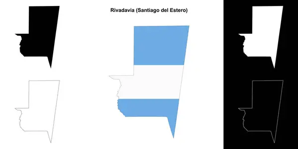 stock vector Rivadavia department (Santiago del Estero) outline map set