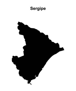 Sergipe state blank outline map clipart