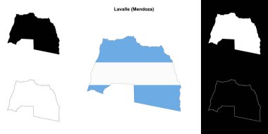 Lavalle department (Mendoza) outline map set clipart