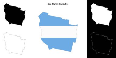 San Martin Departmanı (Santa Fe) ana hat haritası seti