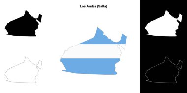 Los Andes department (Salta) outline map set clipart