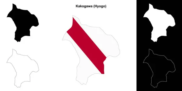 stock vector Kakogawa (Hyogo) outline map set