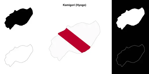 stock vector Kamigori (Hyogo) outline map set