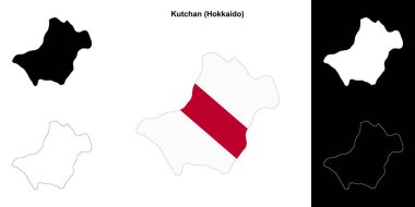 Kutchan (Hokkaido) outline map set clipart