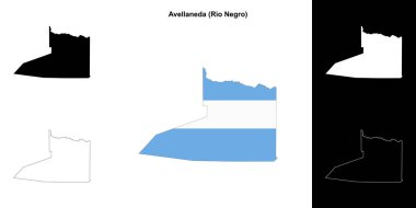 Avellaneda department (Rio Negro) outline map set clipart