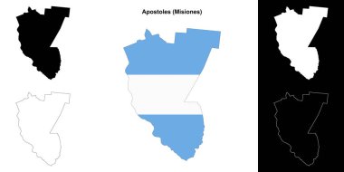 Apostoles bölümü (Misiones) ana hat haritası seti