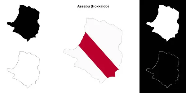 stock vector Assabu (Hokkaido) outline map set