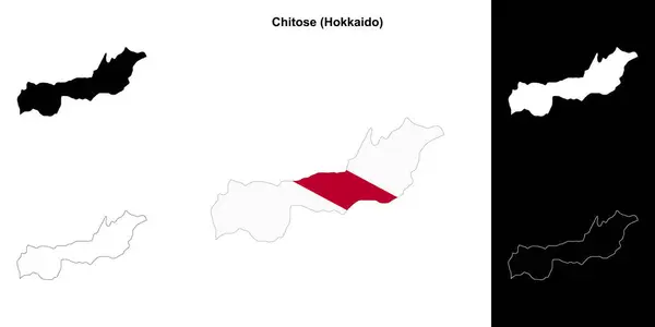 stock vector Chitose (Hokkaido) outline map set