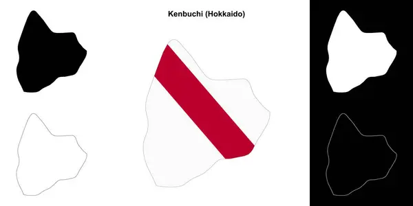 stock vector Kenbuchi (Hokkaido) outline map set