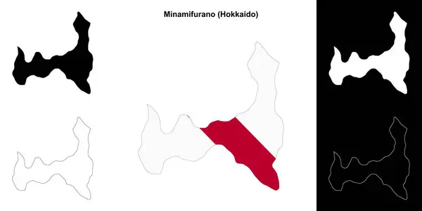 Stock vector Minamifurano (Hokkaido) outline map set