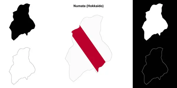 stock vector Numata (Hokkaido) outline map set