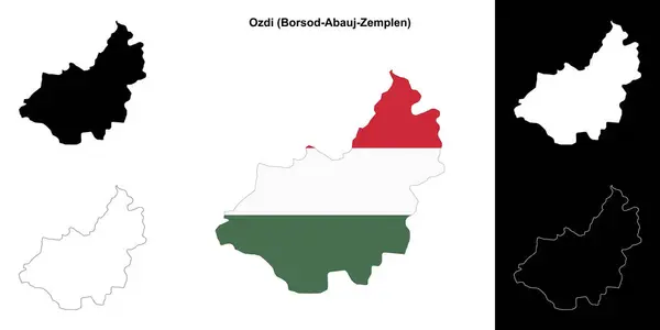 stock vector Ozdi district outline map set