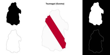 Tsumagoi (Gunma) outline map set clipart