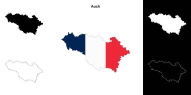 Auch arrondissement ana hat haritası seti