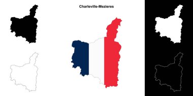 Charleville-Mezieres arrondissement outline map set clipart