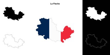 La Fleche arrondissement ana hat haritası seti