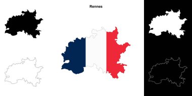 Rennes arrondissement ana hat haritası seti
