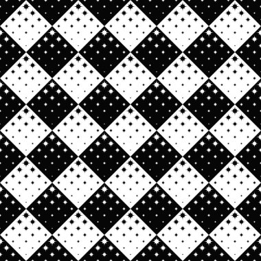 Abstract star pattern background - black and white vector graphic clipart