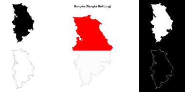 Bangka blank outline map set clipart