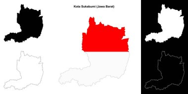 Kota Sukabumi boş ana hat haritası seti
