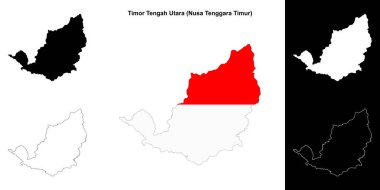 Timor Tengah Utara boş dış hat haritası seti