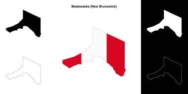 Madawaska county (New Brunswick) outline map set clipart