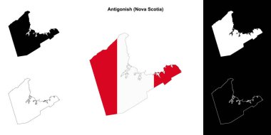 Antigonish county (Nova Scotia) outline map set clipart