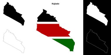 Kajiado county outline map set clipart