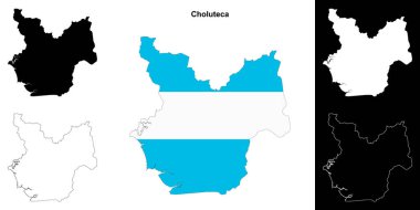 Choluteca department outline map set clipart