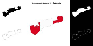 Communaute-Urbaine-de-l Outaouais (Quebec) outline map set clipart