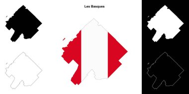 Les Basques (Quebec) outline map set clipart