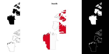 Inuvik (Kuzeybatı Toprakları) boş dış hat haritası seti