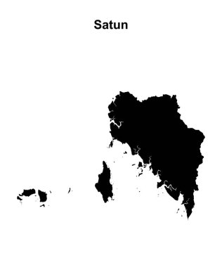 Satun province blank outline map clipart